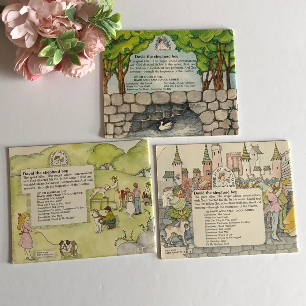 David and I Talk To God Psalms for Children Books 1980s Christian VTG books